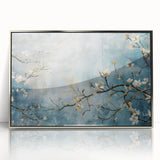 Blossom Breeze – Floral Abstract Wall Art in Blue and White Tones