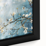 Blossom Breeze – Floral Abstract Wall Art in Blue and White Tones