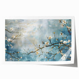 Blossom Breeze – Floral Abstract Wall Art in Blue and White Tones