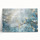 Blossom Breeze – Floral Abstract Wall Art in Blue and White Tones