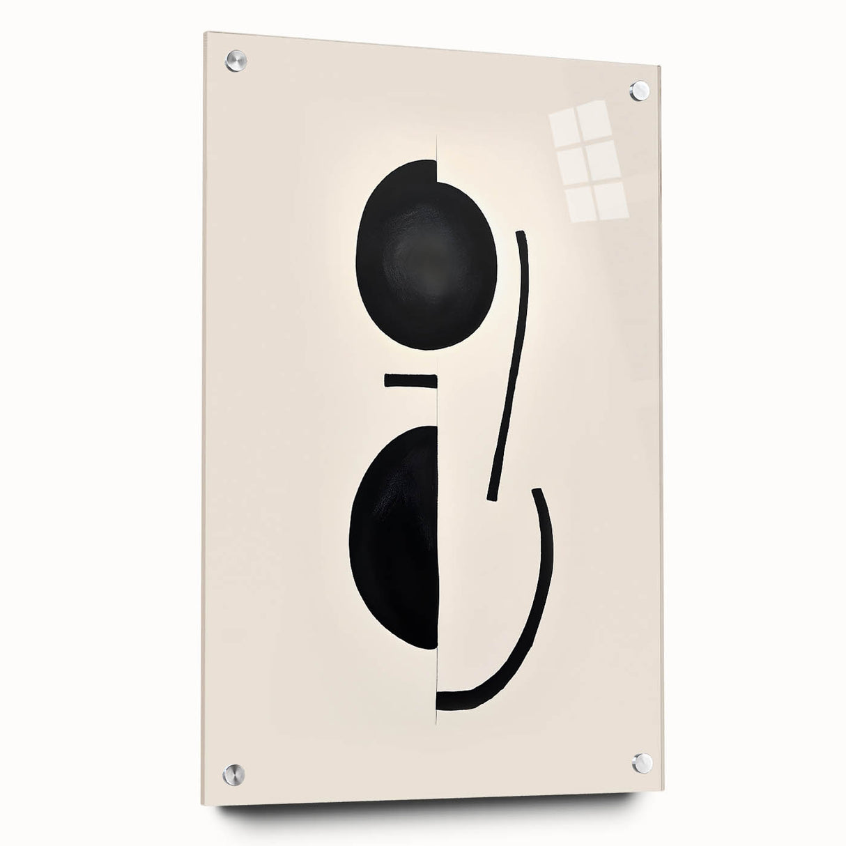 Minimalist Abstract Canvas Prints – Geometric Black & Beige Wall Art
