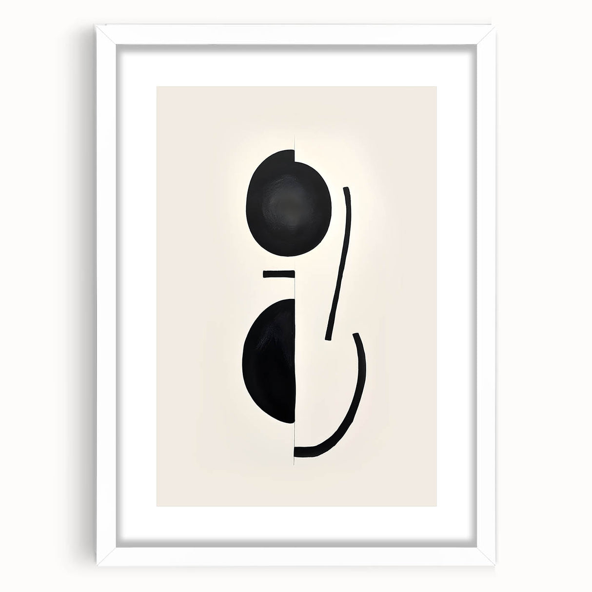 Minimalist Abstract Canvas Prints – Geometric Black & Beige Wall Art