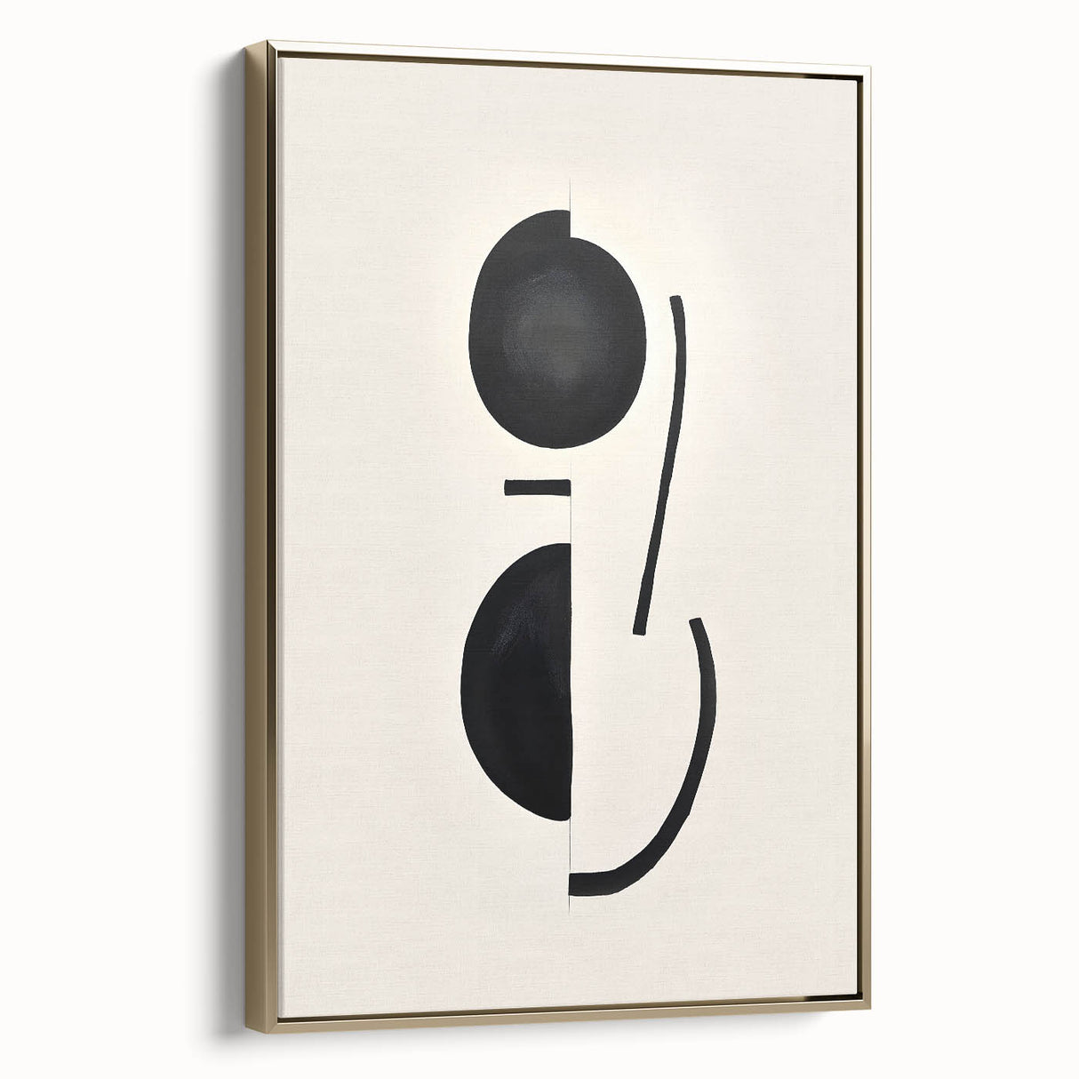 Minimalist Abstract Canvas Prints – Geometric Black & Beige Wall Art