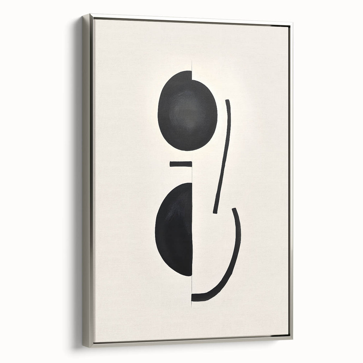 Minimalist Abstract Canvas Prints – Geometric Black & Beige Wall Art