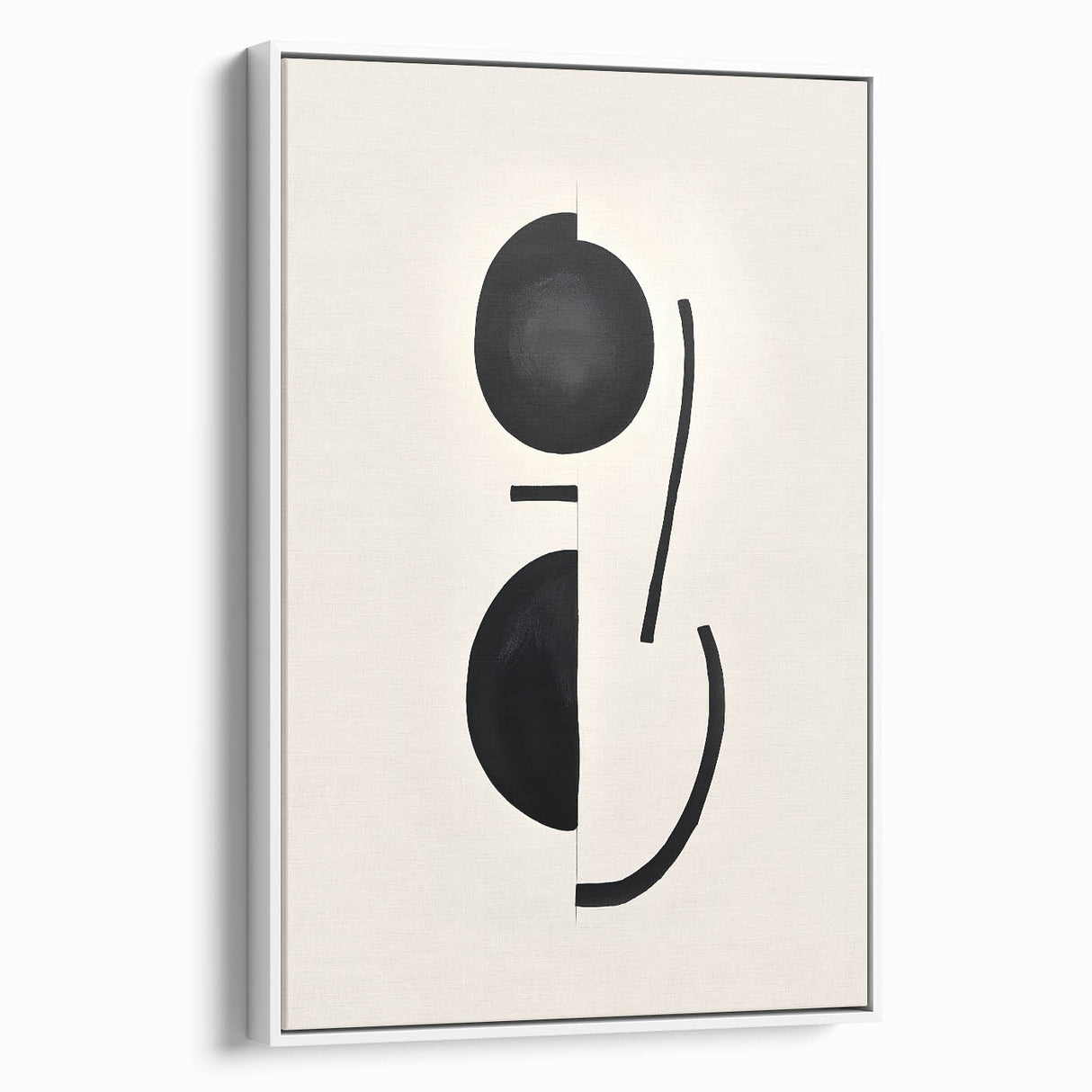 Minimalist Abstract Canvas Prints – Geometric Black & Beige Wall Art