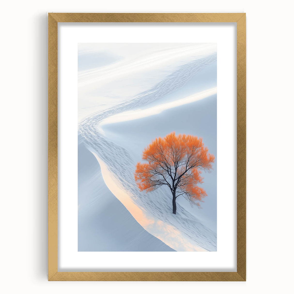 Winter Serenity – Orange Tree Landscape Art Prints & Nature Wall Art