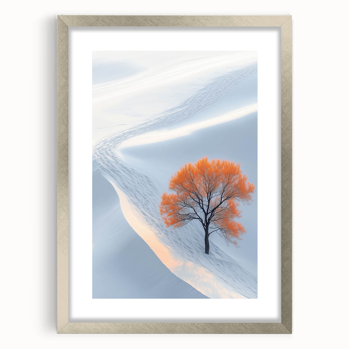 Winter Serenity – Orange Tree Landscape Art Prints & Nature Wall Art
