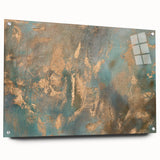 Elegant Moody Modern Wall Art - Abstract Teal & Gold Canvas Print