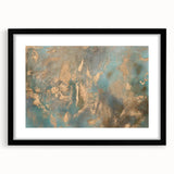 Elegant Moody Modern Wall Art - Abstract Teal & Gold Canvas Print