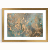 Elegant Moody Modern Wall Art - Abstract Teal & Gold Canvas Print