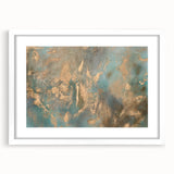 Elegant Moody Modern Wall Art - Abstract Teal & Gold Canvas Print
