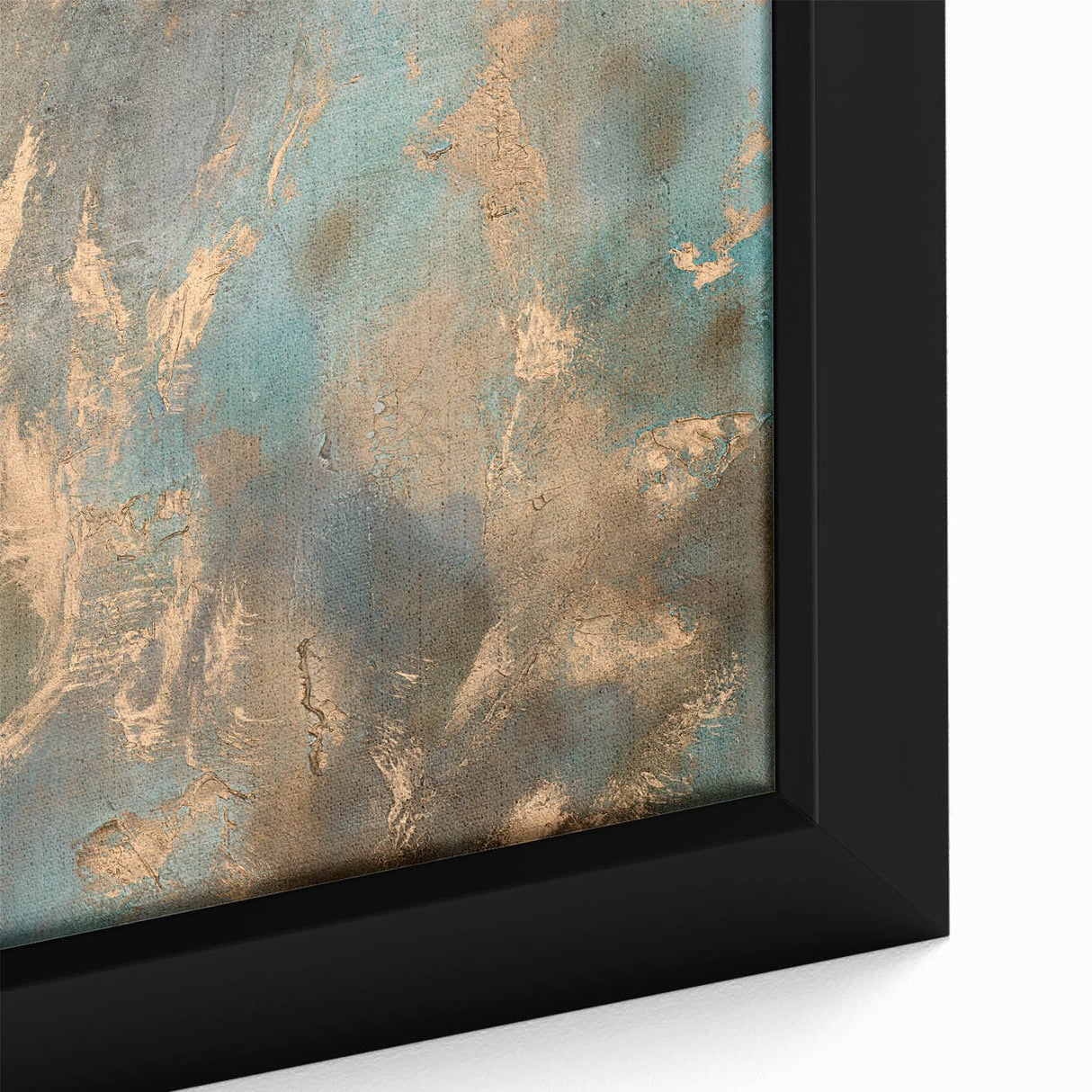 Elegant Moody Modern Wall Art - Abstract Teal & Gold Canvas Print