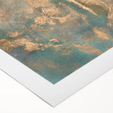 Elegant Moody Modern Wall Art - Abstract Teal & Gold Canvas Print