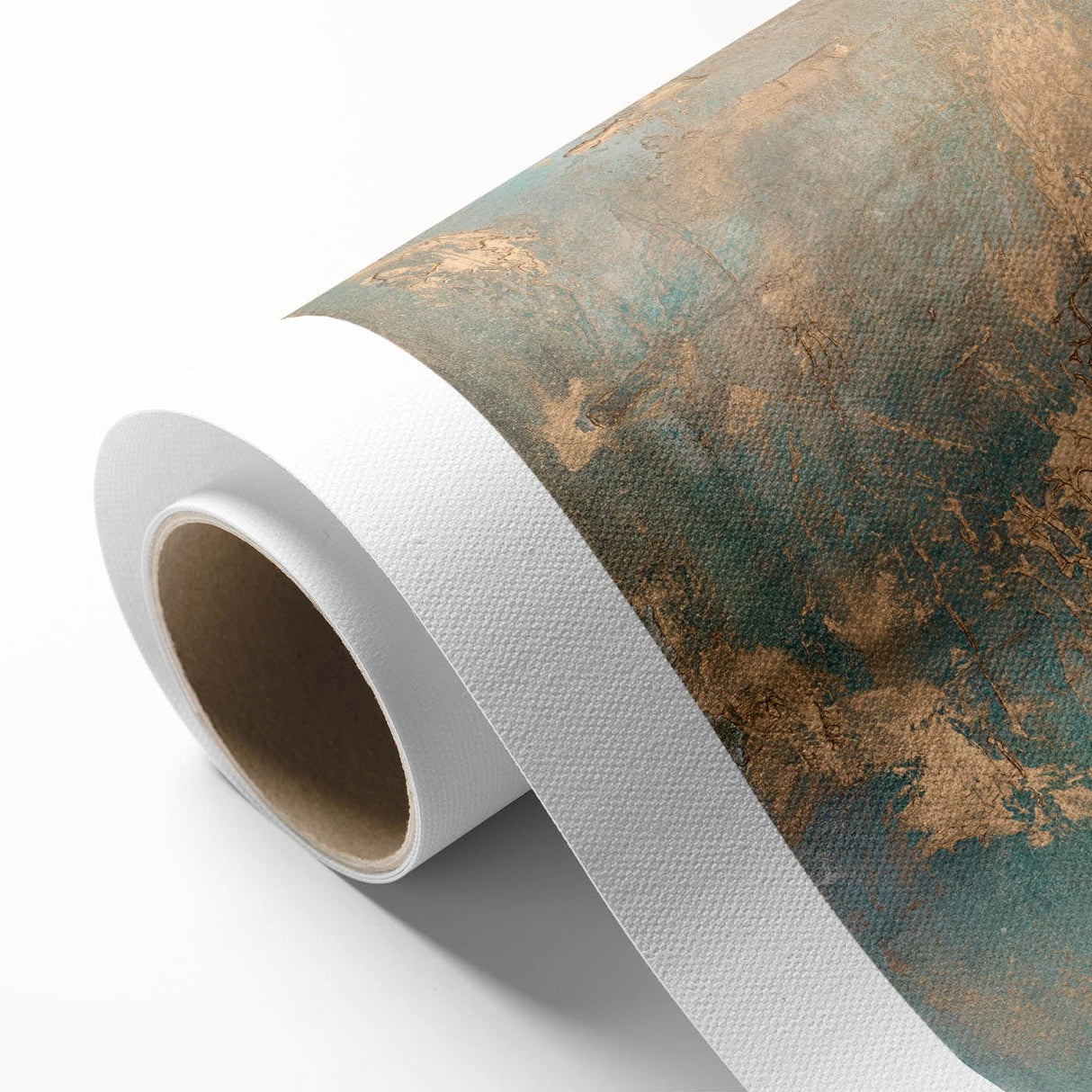 Elegant Moody Modern Wall Art - Abstract Teal & Gold Canvas Print