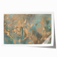 Elegant Moody Modern Wall Art - Abstract Teal & Gold Canvas Print