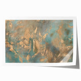 Elegant Moody Modern Wall Art - Abstract Teal & Gold Canvas Print