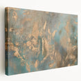 Elegant Moody Modern Wall Art - Abstract Teal & Gold Canvas Print