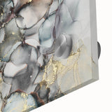 Abstract Fluid Canvas Art – Gold & Brown Marble Ink Swirls