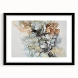 Abstract Fluid Canvas Art – Gold & Brown Marble Ink Swirls