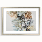 Abstract Fluid Canvas Art – Gold & Brown Marble Ink Swirls