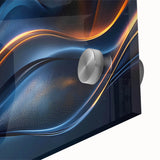 Colorful Abstract Wall Hangings – Navy & Gold Digital Wave Print