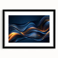 Colorful Abstract Wall Hangings – Navy & Gold Digital Wave Print