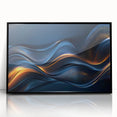 Colorful Abstract Wall Hangings – Navy & Gold Digital Wave Print