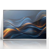 Colorful Abstract Wall Hangings – Navy & Gold Digital Wave Print