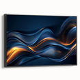 Colorful Abstract Wall Hangings – Navy & Gold Digital Wave Print