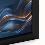 Colorful Abstract Wall Hangings – Navy & Gold Digital Wave Print