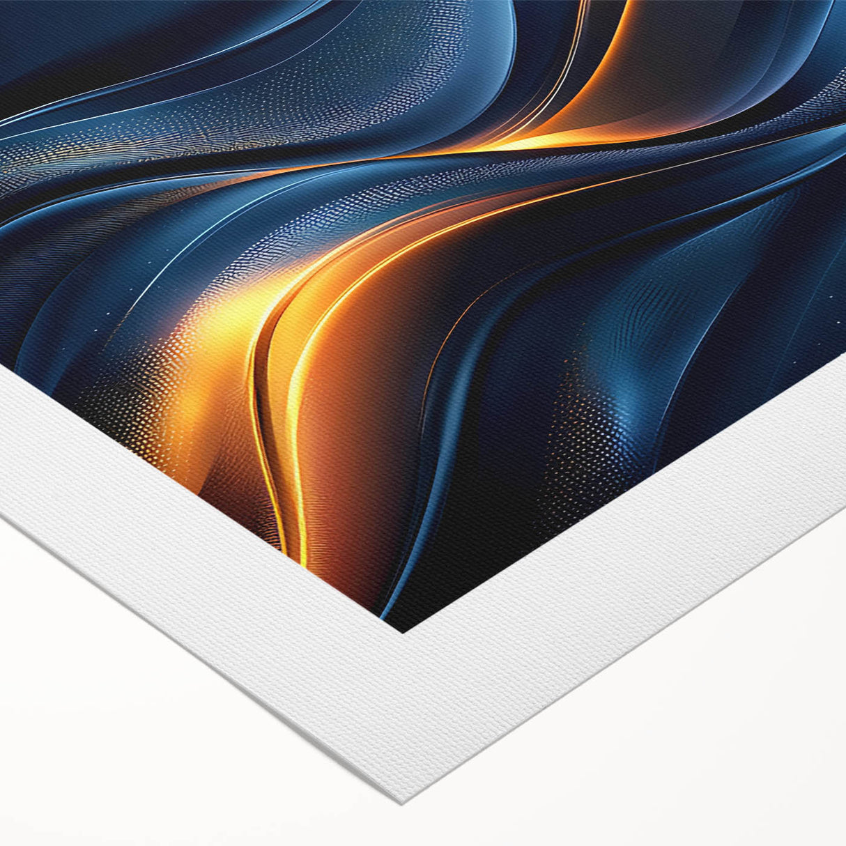 Colorful Abstract Wall Hangings – Navy & Gold Digital Wave Print