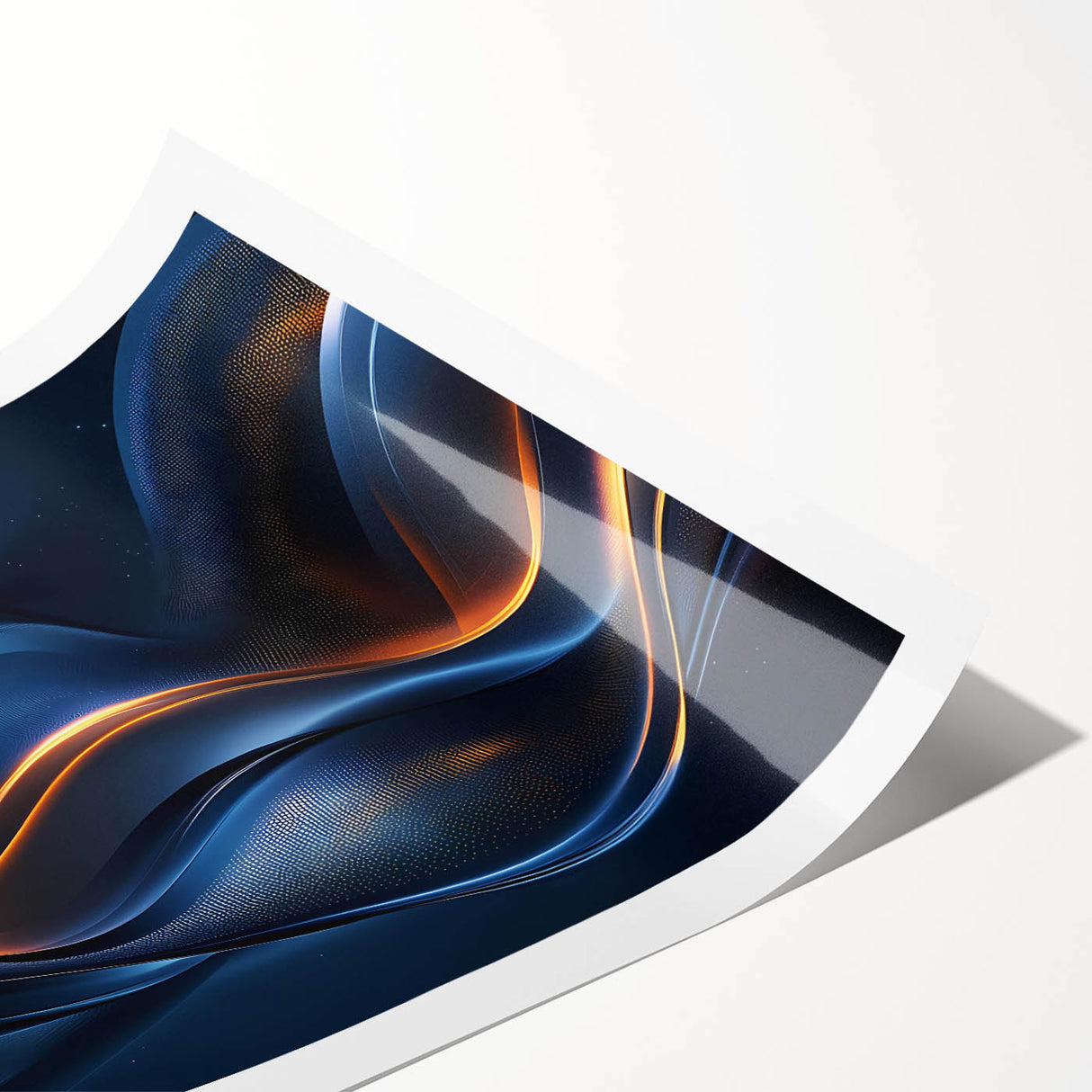 Colorful Abstract Wall Hangings – Navy & Gold Digital Wave Print