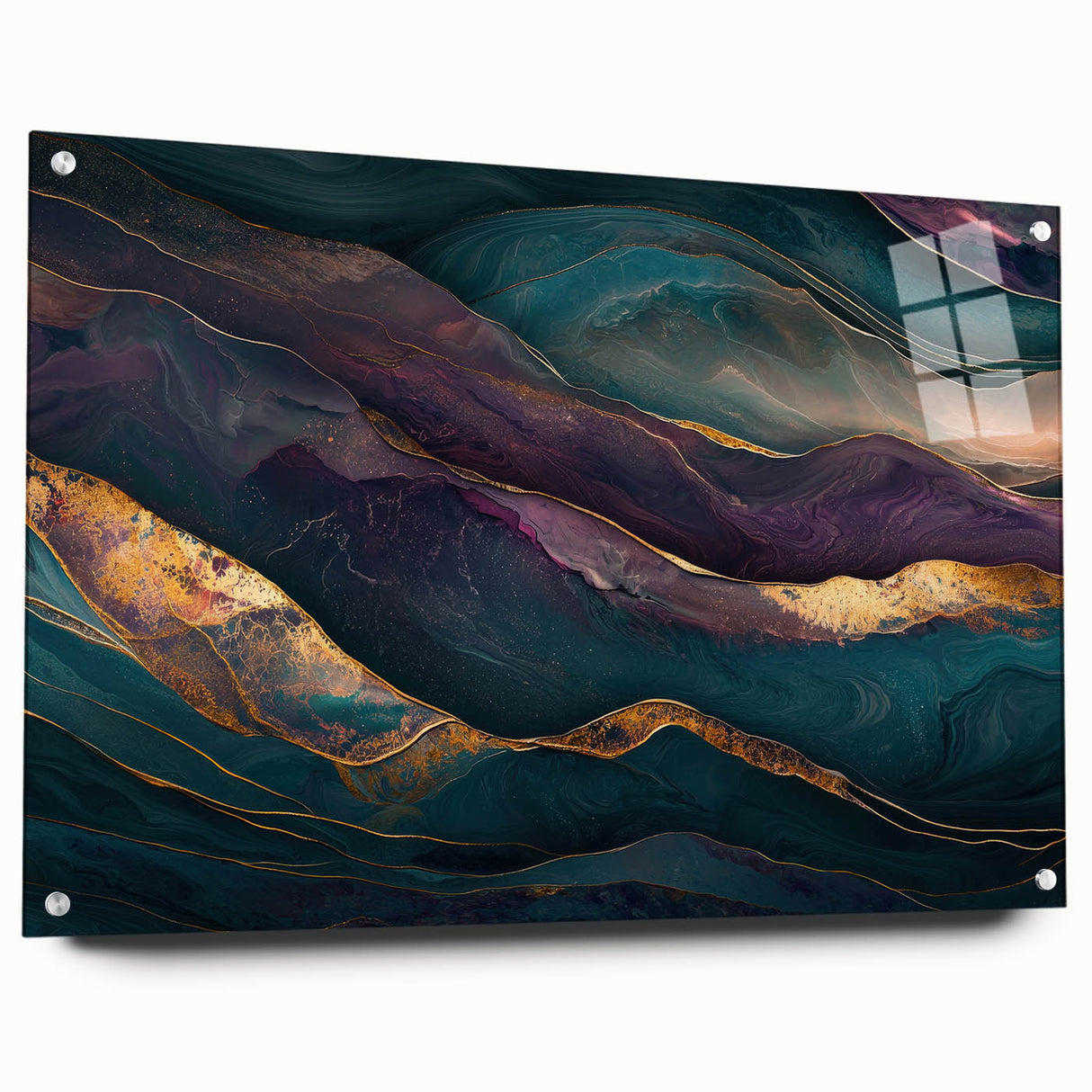 Premium Abstract Art Pieces – Teal & Plum Luxury Wall Decor