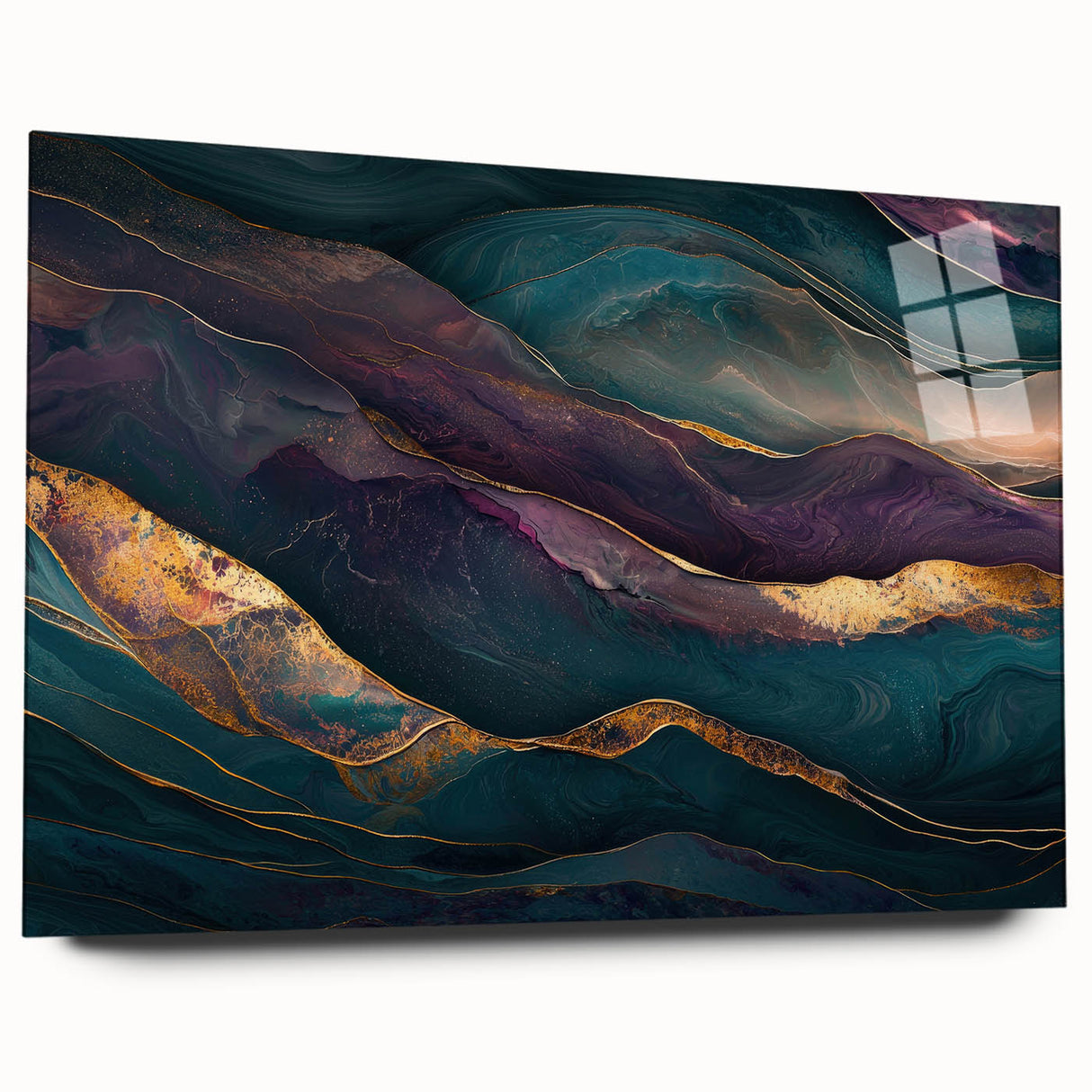 Premium Abstract Art Pieces – Teal & Plum Luxury Wall Decor