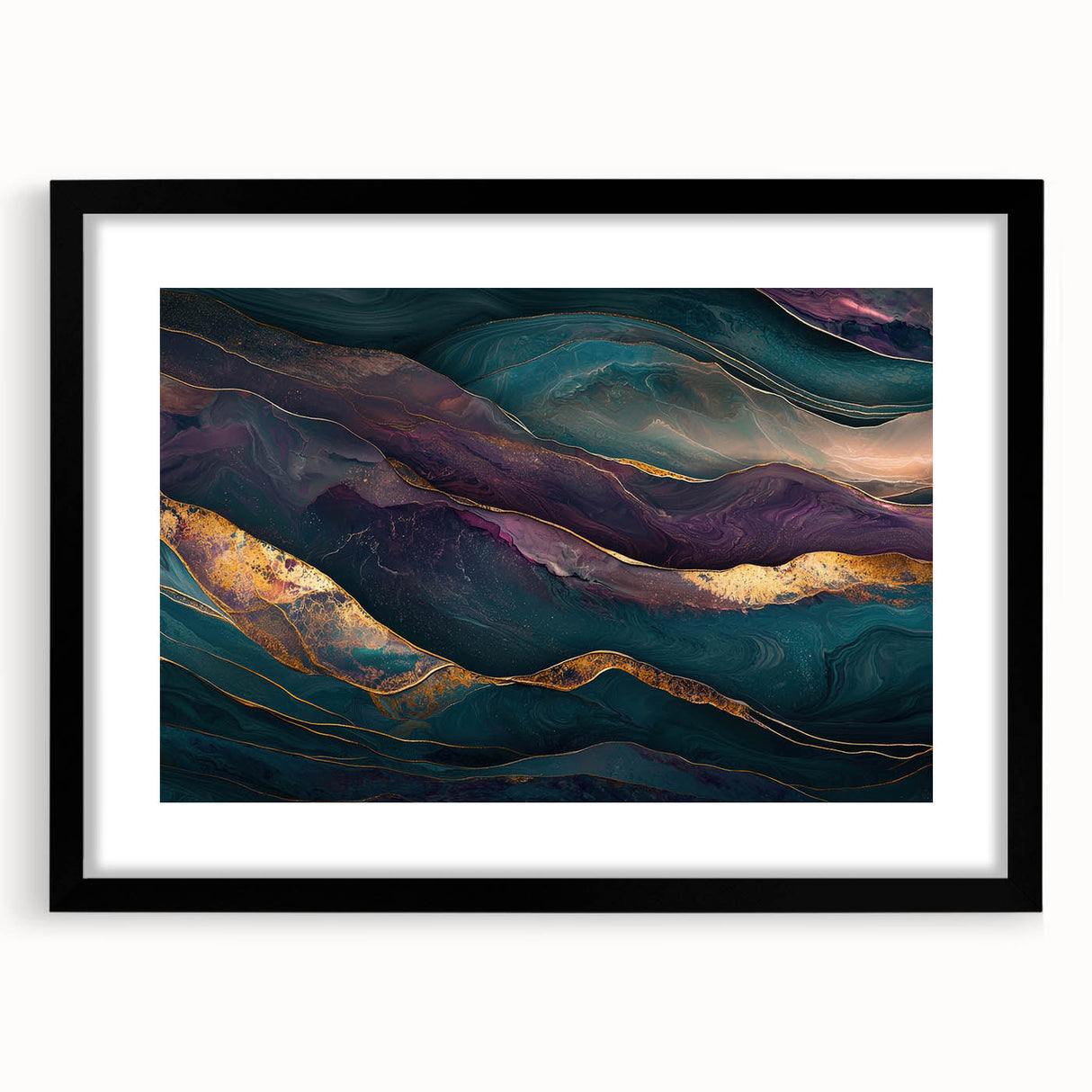 Premium Abstract Art Pieces – Teal & Plum Luxury Wall Decor