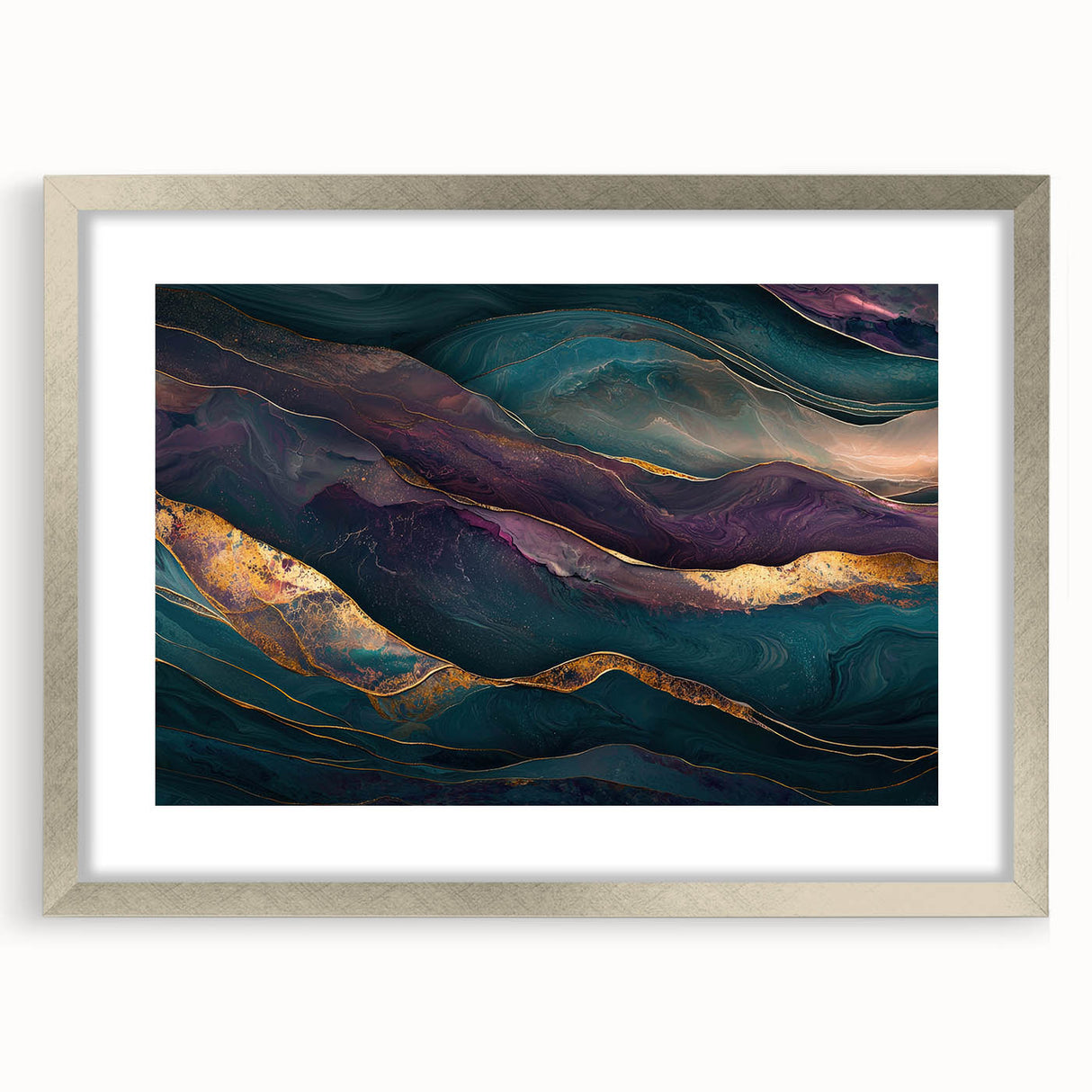 Premium Abstract Art Pieces – Teal & Plum Luxury Wall Decor