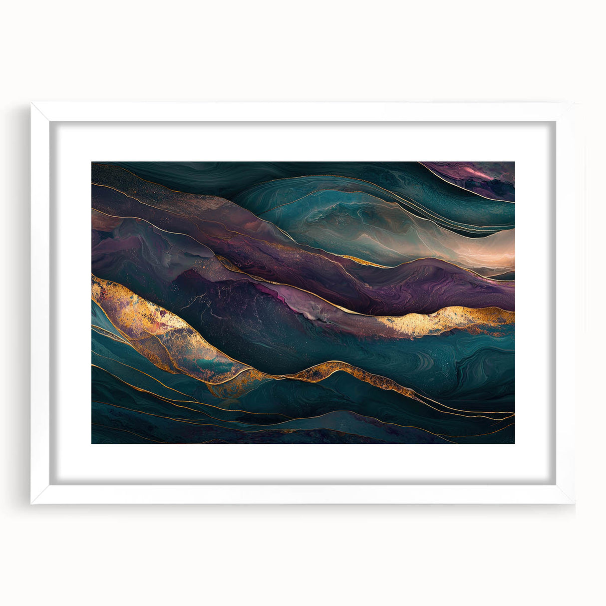 Premium Abstract Art Pieces – Teal & Plum Luxury Wall Decor