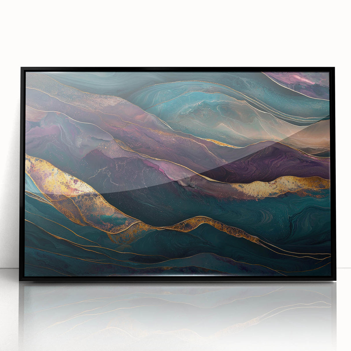 Premium Abstract Art Pieces – Teal & Plum Luxury Wall Decor