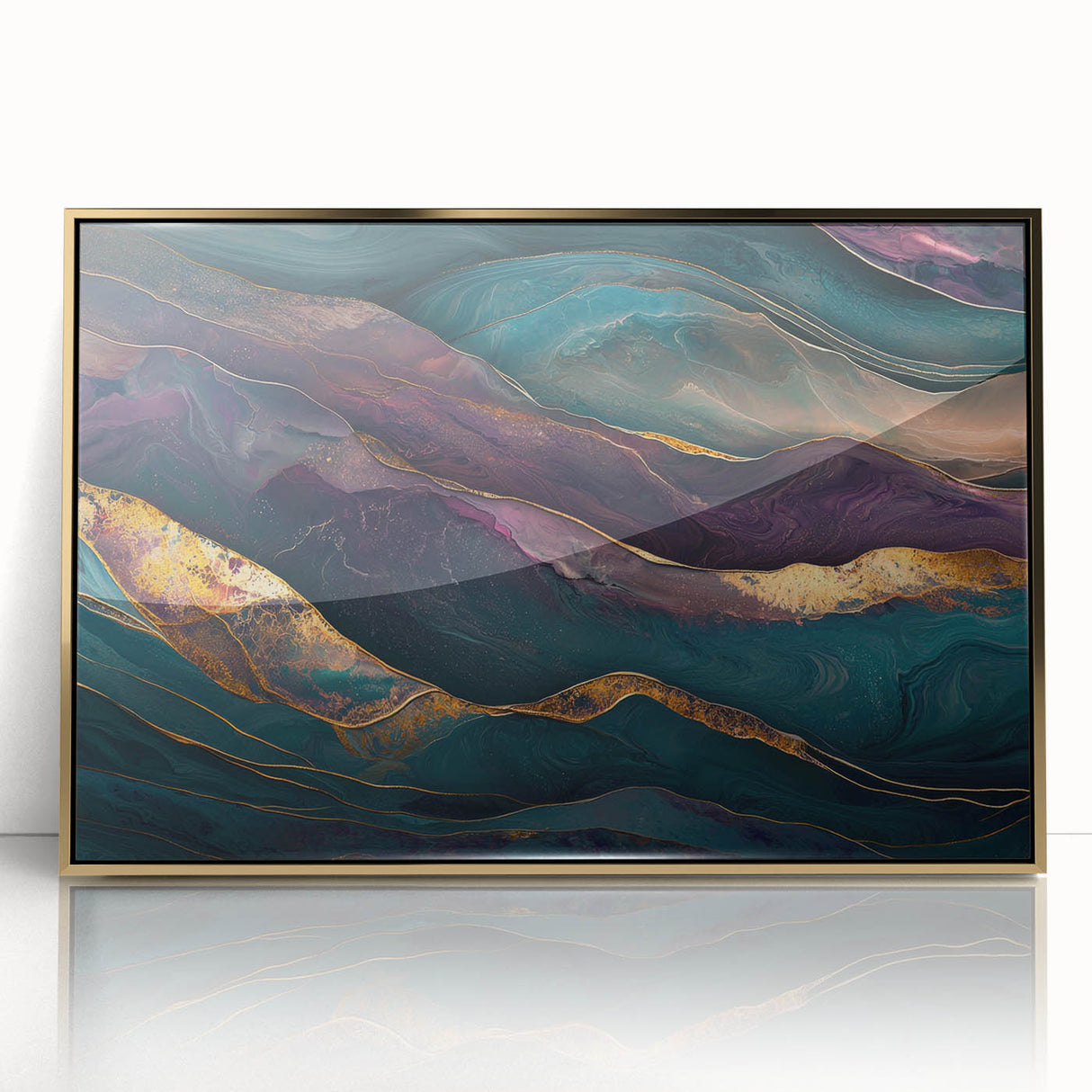 Premium Abstract Art Pieces – Teal & Plum Luxury Wall Decor
