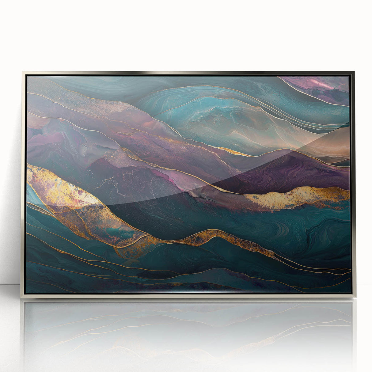 Premium Abstract Art Pieces – Teal & Plum Luxury Wall Decor