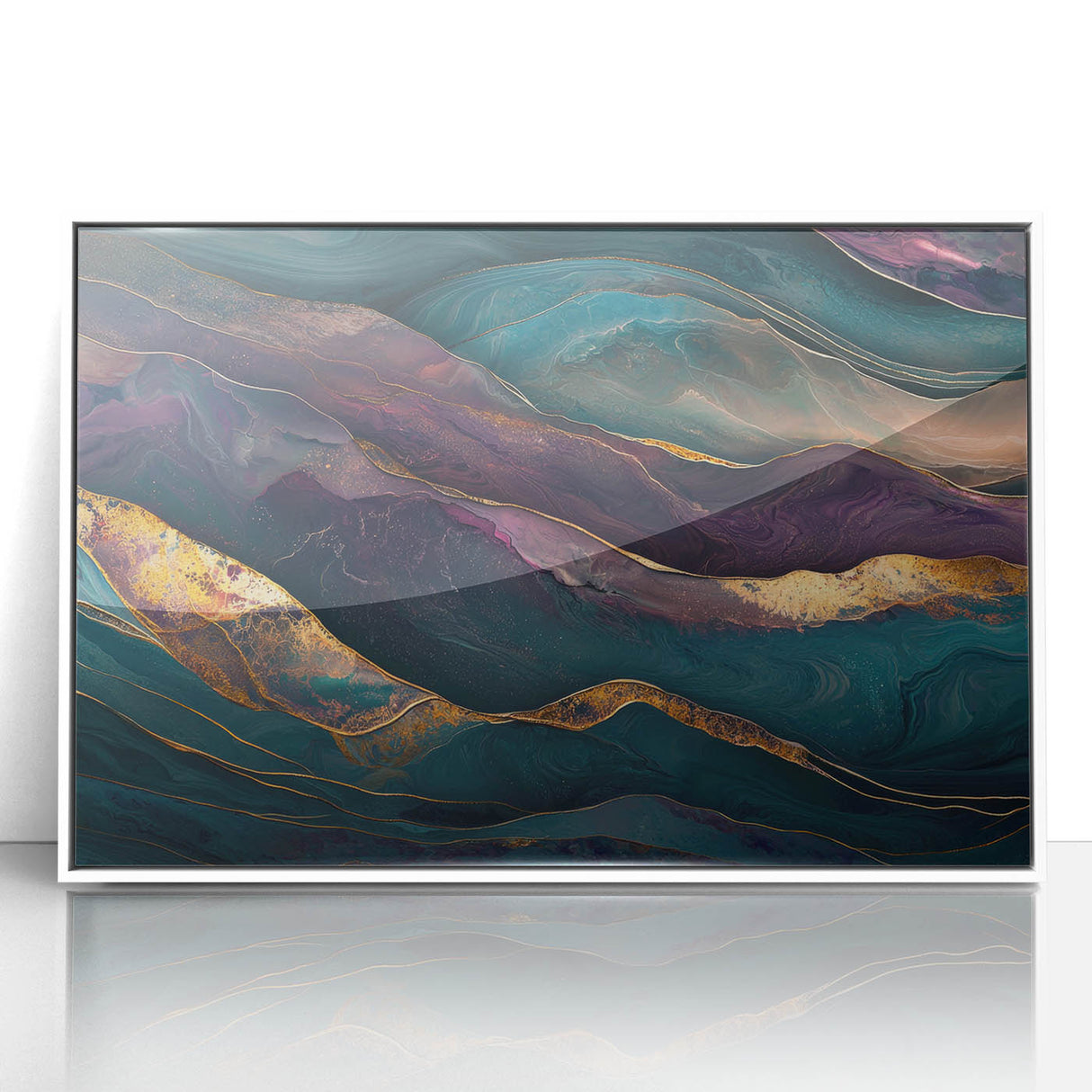 Premium Abstract Art Pieces – Teal & Plum Luxury Wall Decor