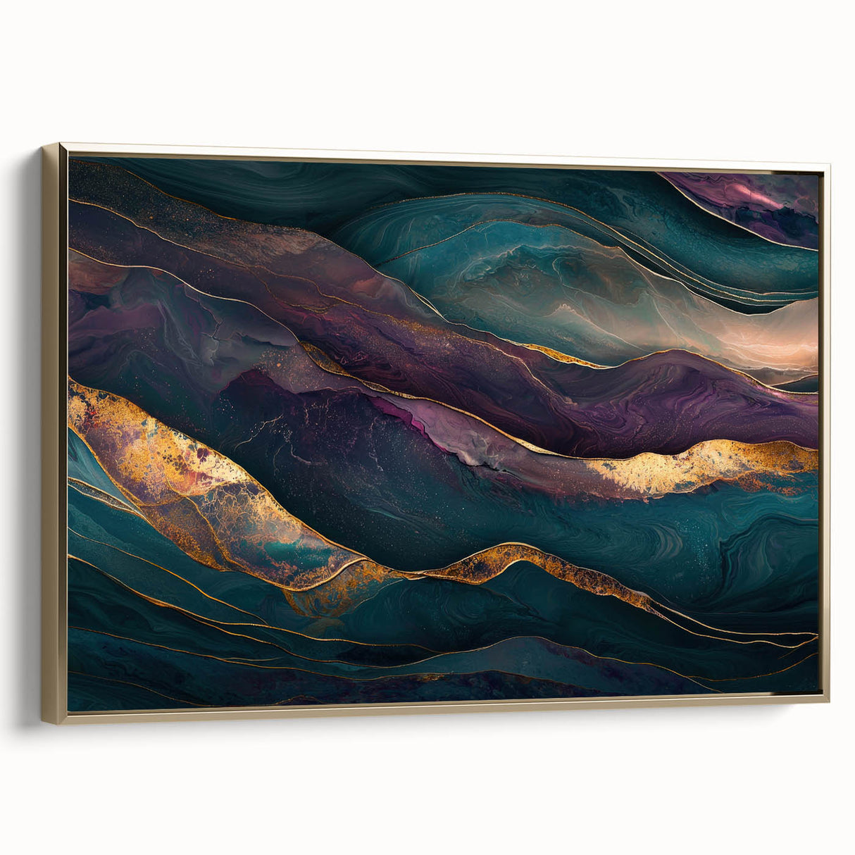 Premium Abstract Art Pieces – Teal & Plum Luxury Wall Decor