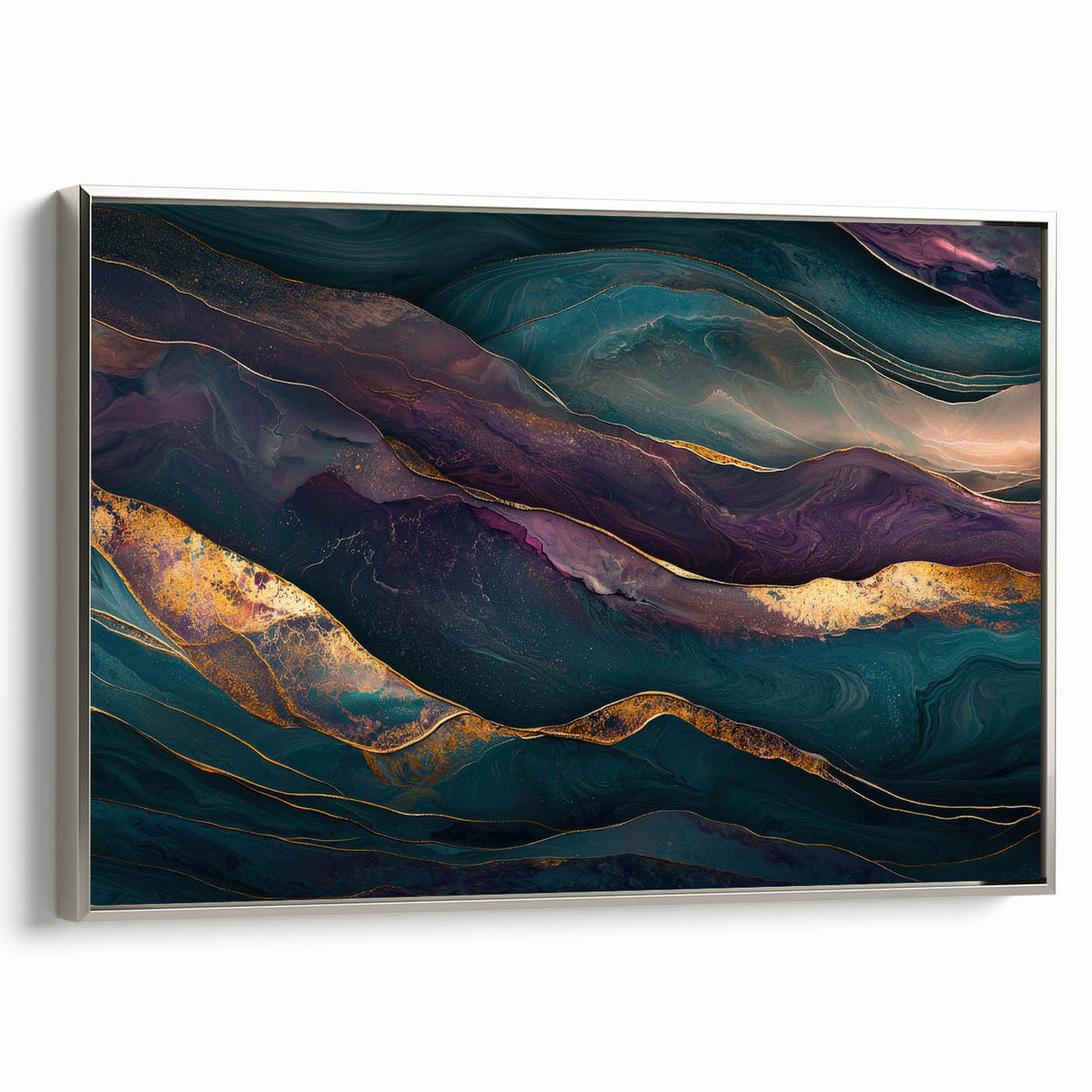 Premium Abstract Art Pieces – Teal & Plum Luxury Wall Decor