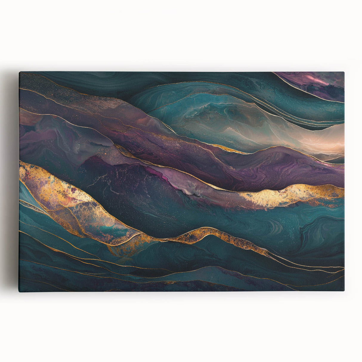 Premium Abstract Art Pieces – Teal & Plum Luxury Wall Decor