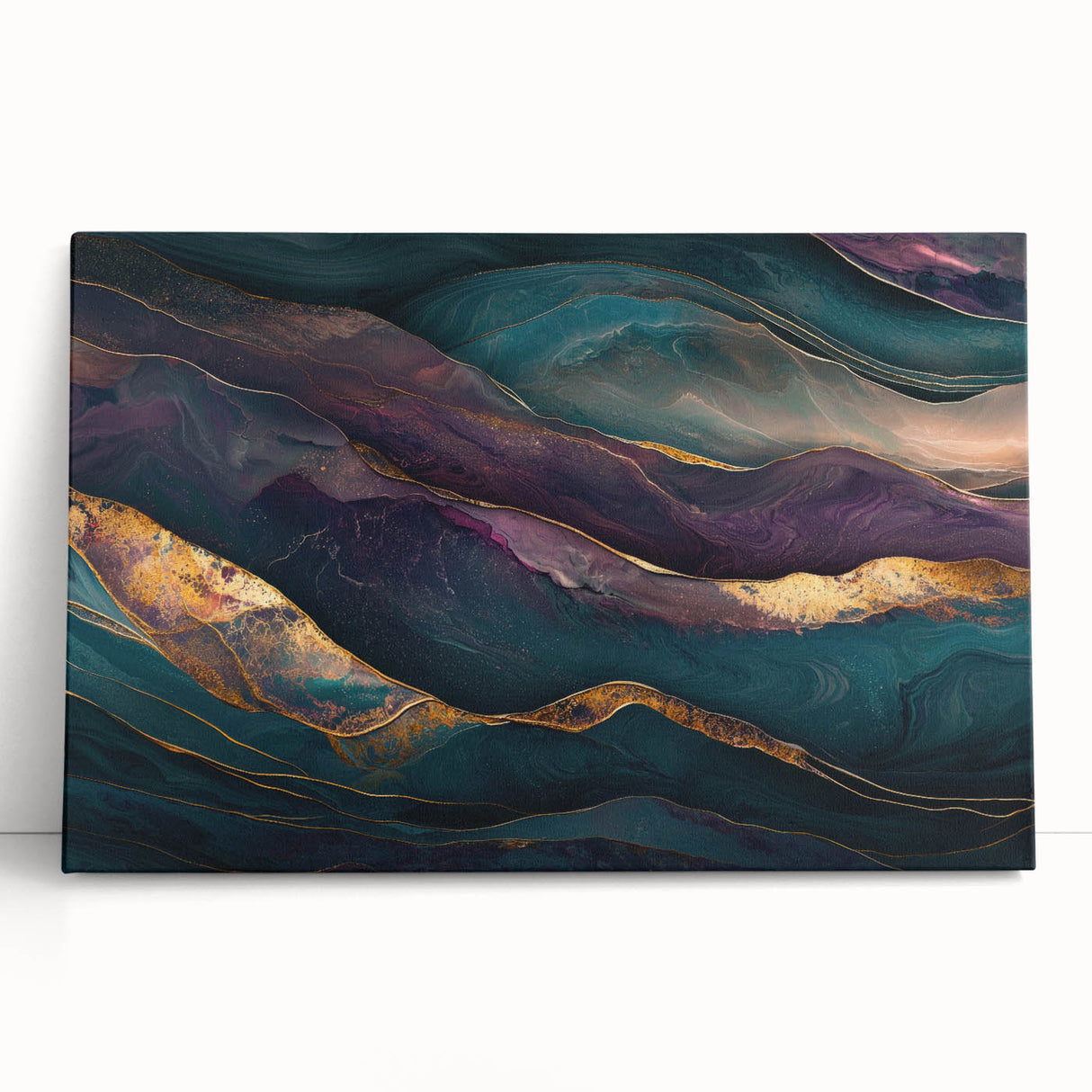 Premium Abstract Art Pieces – Teal & Plum Luxury Wall Decor