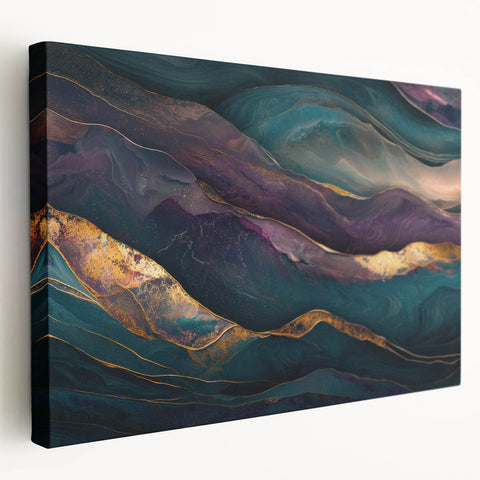 Premium Abstract Art Pieces – Teal & Plum Luxury Wall Decor