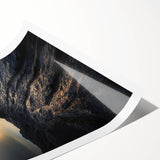 Abstract Minimalist Nature Art – Lone Tree on Rocky Cliff Print