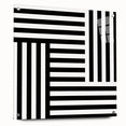 Modern Geometric Abstract Wall Art - Black and White Line Art