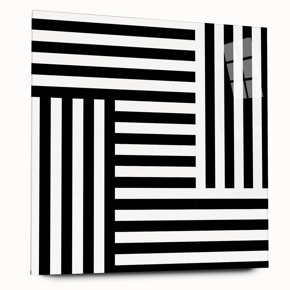 Modern Geometric Abstract Wall Art - Black and White Line Art