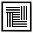 Modern Geometric Abstract Wall Art - Black and White Line Art